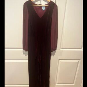 Cece - Women’s Long-Sleeve Tie-Waist V-Neck Jumpsuit